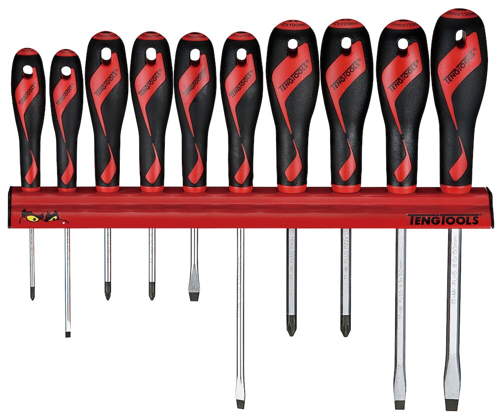Screwdriver Set Wall Rack 10 Pieces TengTools